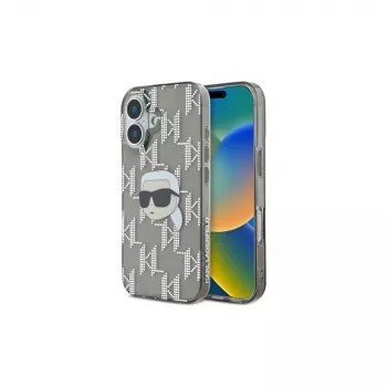 Karl Lagerfeld puzdro IML Karl Head Electroplated pre iPhone 16 (čierne)