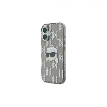Karl Lagerfeld puzdro IML Karl Head Electroplated pre iPhone 16 (čierne)
