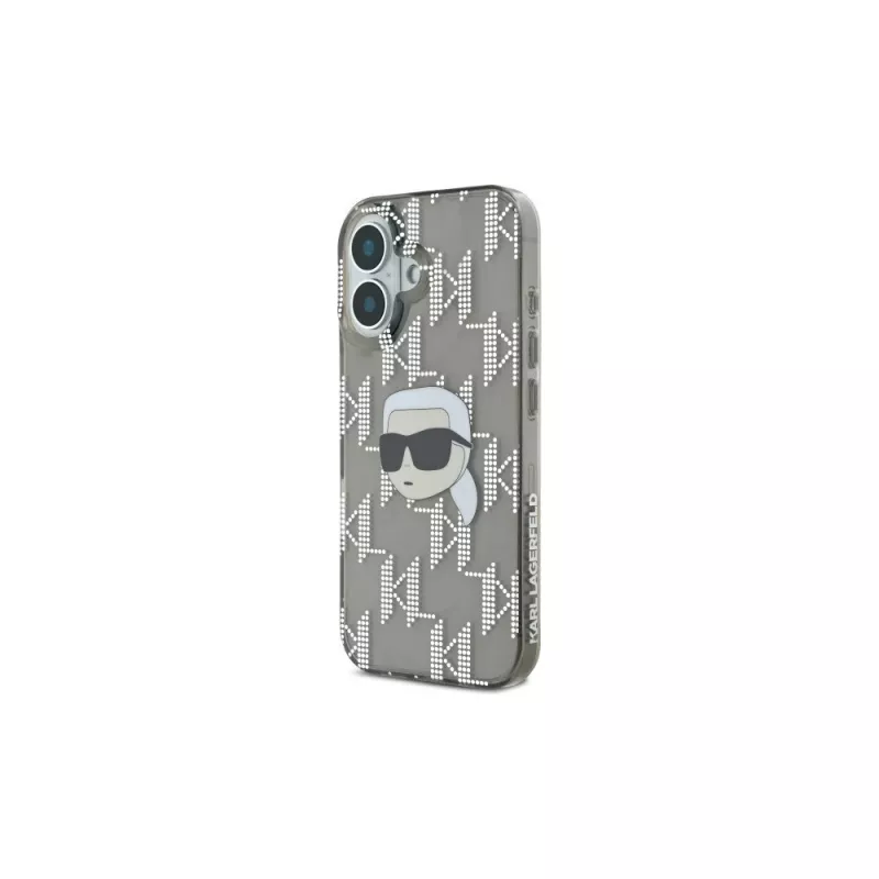 Karl Lagerfeld puzdro IML Karl Head Electroplated pre iPhone 16 (čierne)