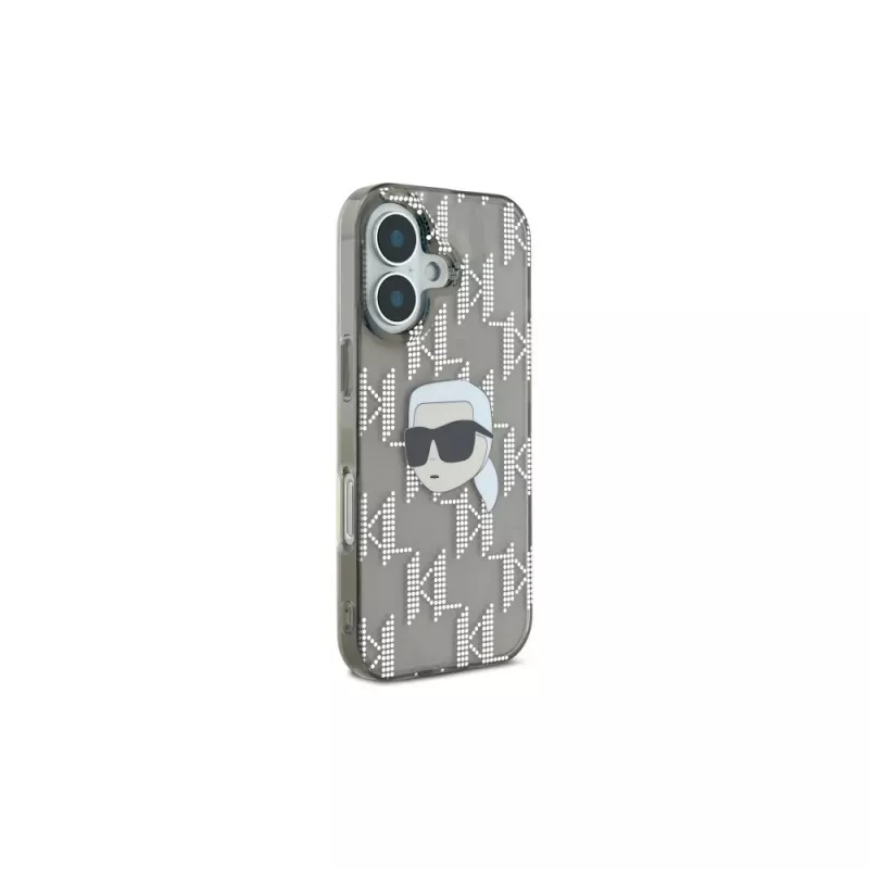 Karl Lagerfeld puzdro IML Karl Head Electroplated pre iPhone 16 (čierne)