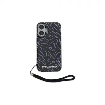 Karl Lagerfeld puzdro Zebra With Cord pre Apple iPhone 16 - fialové