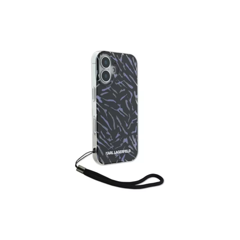 Karl Lagerfeld puzdro Zebra With Cord pre Apple iPhone 16 - fialové
