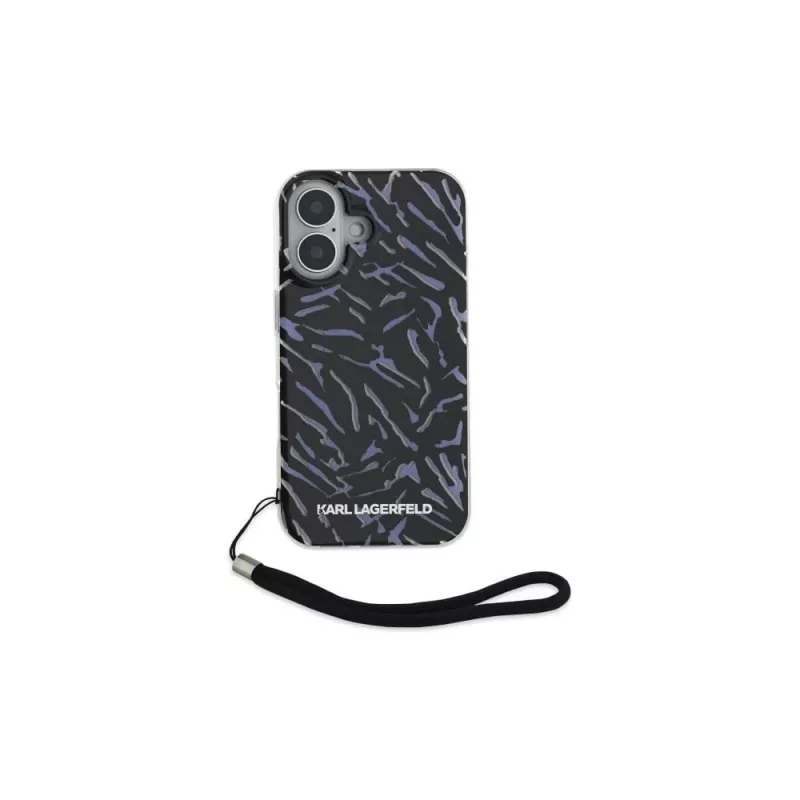 Karl Lagerfeld puzdro Zebra With Cord pre iPhone 16 Plus (fialové)