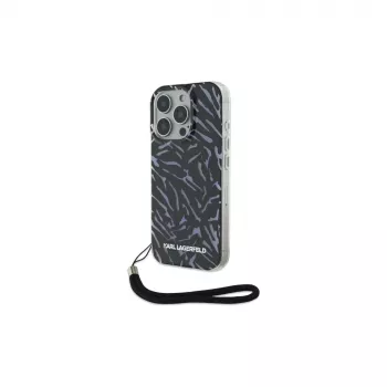Karl Lagerfeld puzdro Zebra With Cord pre iPhone 16 Pro, fialové