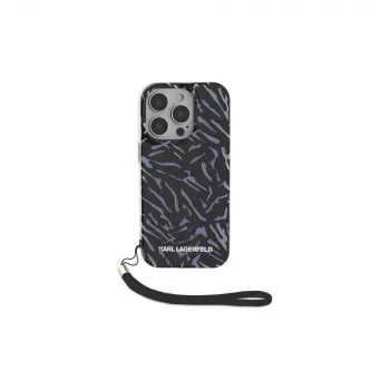 Karl Lagerfeld puzdro Zebra With Cord pre iPhone 16 Pro, fialové