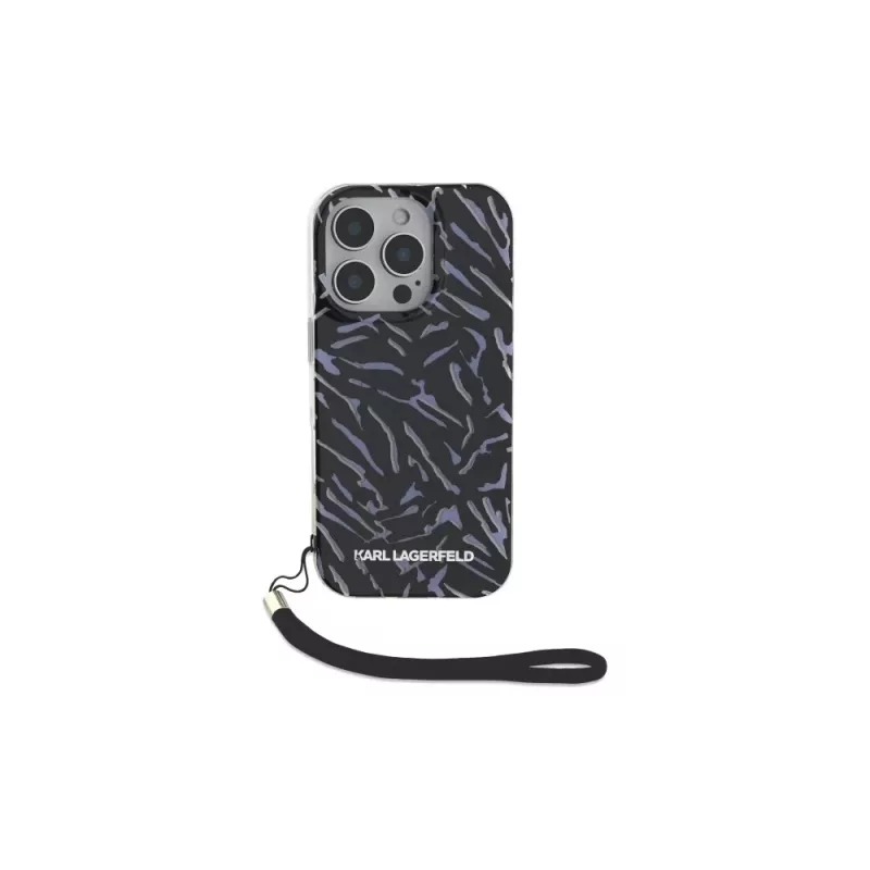 Karl Lagerfeld puzdro Zebra With Cord pre iPhone 16 Pro, fialové