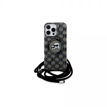 Karl Lagerfeld KLHMP16LHCKCKLCK iPhone 16 Pro 6,3 palca puzdro IML Crossbody Monogram Karl & Choupette Head MagSafe čierne
