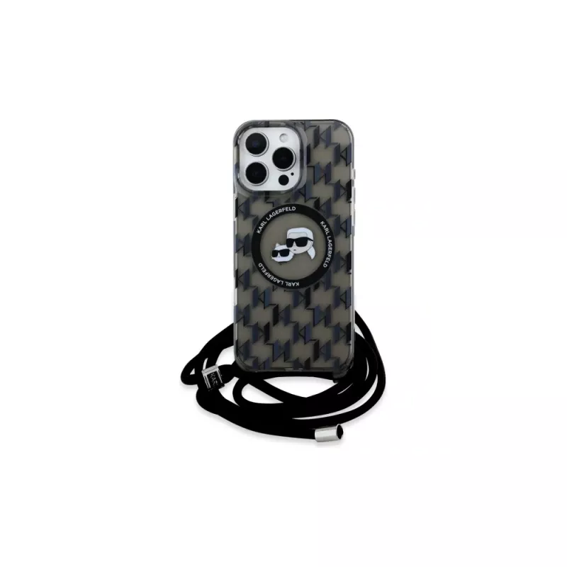 Karl Lagerfeld KLHMP16LHCKCKLCK iPhone 16 Pro 6,3 palca puzdro IML Crossbody Monogram Karl & Choupette Head MagSafe čierne