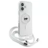 Karl Lagerfeld KLHMP16SHCKHNT iPhone 16 puzdro transparentné Crossbody IML Karl Head MagSafe