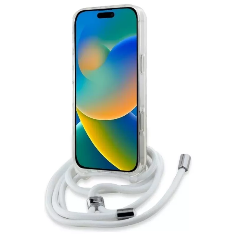 Karl Lagerfeld iPhone 16 Pro puzdro transparentné Crossbody IML Karl Head MagSafe