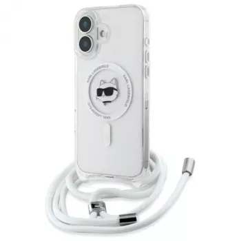 Karl Lagerfeld KLHMP16SHCCHNT iPhone 16 6.1 puzdro transparentné IML Choupette Head & Cord MagSafe