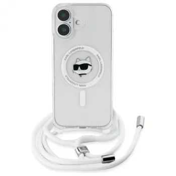Karl Lagerfeld KLHMP16SHCCHNT iPhone 16 6.1 puzdro transparentné IML Choupette Head & Cord MagSafe