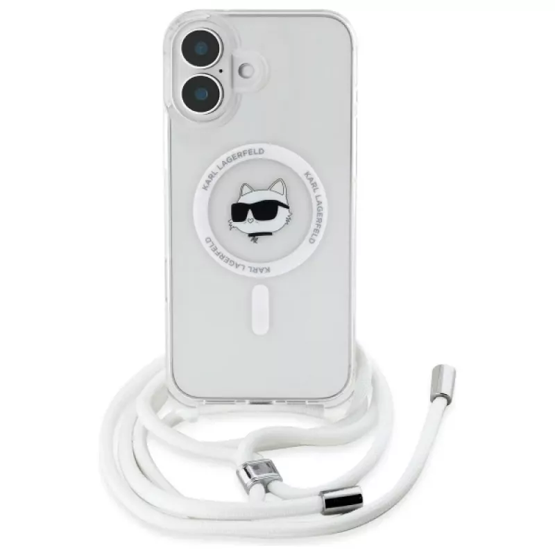 Karl Lagerfeld KLHMP16SHCCHNT iPhone 16 6.1 puzdro transparentné IML Choupette Head & Cord MagSafe