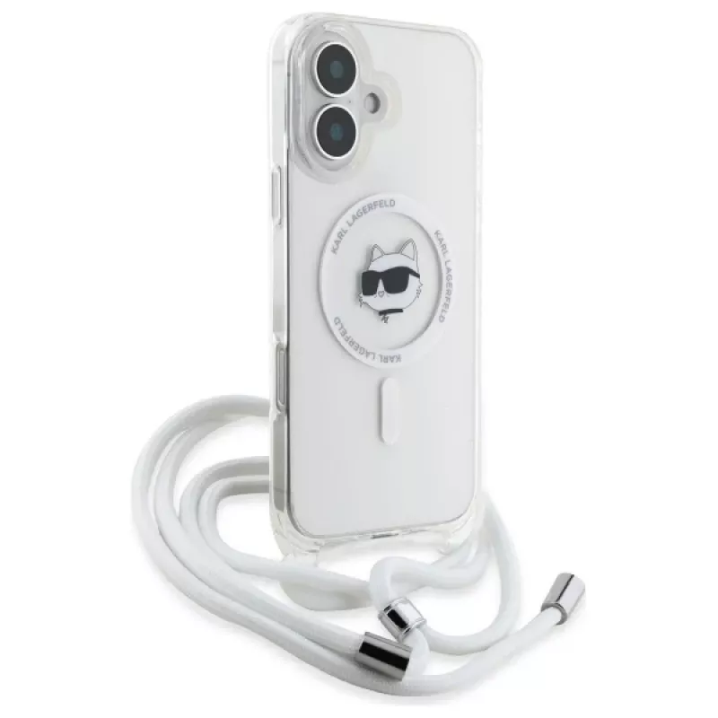 Karl Lagerfeld KLHMP16SHCCHNT iPhone 16 6.1 puzdro transparentné IML Choupette Head & Cord MagSafe