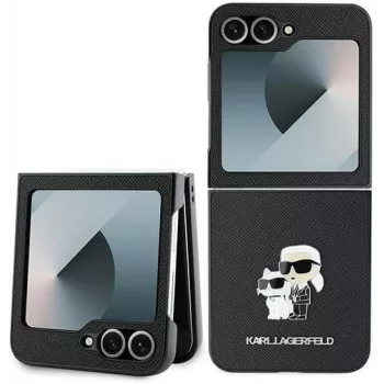 Karl Lagerfeld KLHCZF6SAPKCNPK puzdro Saffiano Metal Pin pre Samsung Galaxy Z Flip6 / Z Flip7 FE, čierne