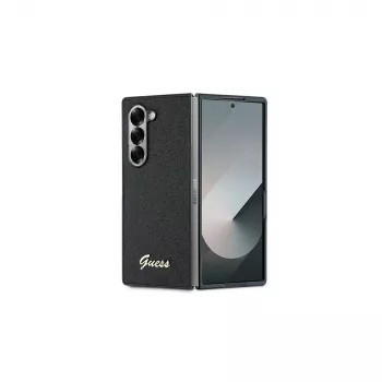 Guess GUHCZFD6HGGSHK Z Fold6 F956 čierne puzdro Glitter Script 4G