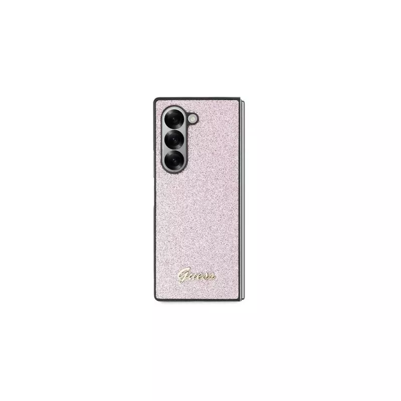 Guess GUHCZFD6HGGSHP pevné puzdro pre Samsung Galaxy Z Fold6 (F956) - ružové 4G Glitter Script