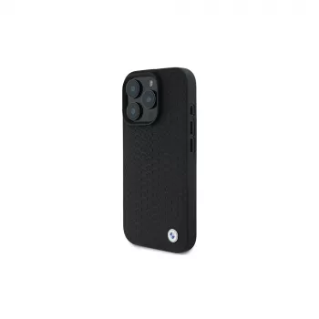 BMW BMHMP16X23RDDK iPhone 16 Pro Max 6,9 čierne pevné puzdro Sign Leather Diamond Metal Logo MagSafe