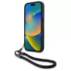 BMW Signature Leather Wordmark Cord pevné puzdro pre Apple iPhone 16 Pro 6,3 palca - čierne