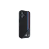 BMW M Meshed Tricolor Stripes MagSafe pevné puzdro pre iPhone 16 6,1 palca čierne