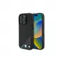 BMW M Perforated Tricolor Line pevné puzdro pre iPhone 16 Pro 6,3 palca - čierne MagSafe