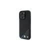 BMW M Perforated Tricolor Line pevné puzdro pre iPhone 16 Pro 6,3 palca - čierne MagSafe