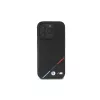 BMW M Perforated Tricolor Line pevné puzdro pre iPhone 16 Pro 6,3 palca - čierne MagSafe