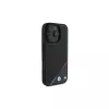 BMW M Perforated Tricolor Line pevné puzdro pre iPhone 16 Pro 6,3 palca - čierne MagSafe