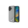 BMW M Perforated Tricolor Line MagSafe pevné puzdro pre Apple iPhone 16 6,1 palca - sivé