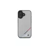 BMW M Perforated Tricolor Line MagSafe pevné puzdro pre Apple iPhone 16 6,1 palca - sivé