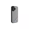 BMW M Perforated Tricolor Line MagSafe pevné puzdro pre Apple iPhone 16 6,1 palca - sivé