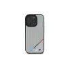 BMW M Perforated Tricolor Line pevné puzdro pre Apple iPhone 16 Pro 6,3 palca sivé MagSafe