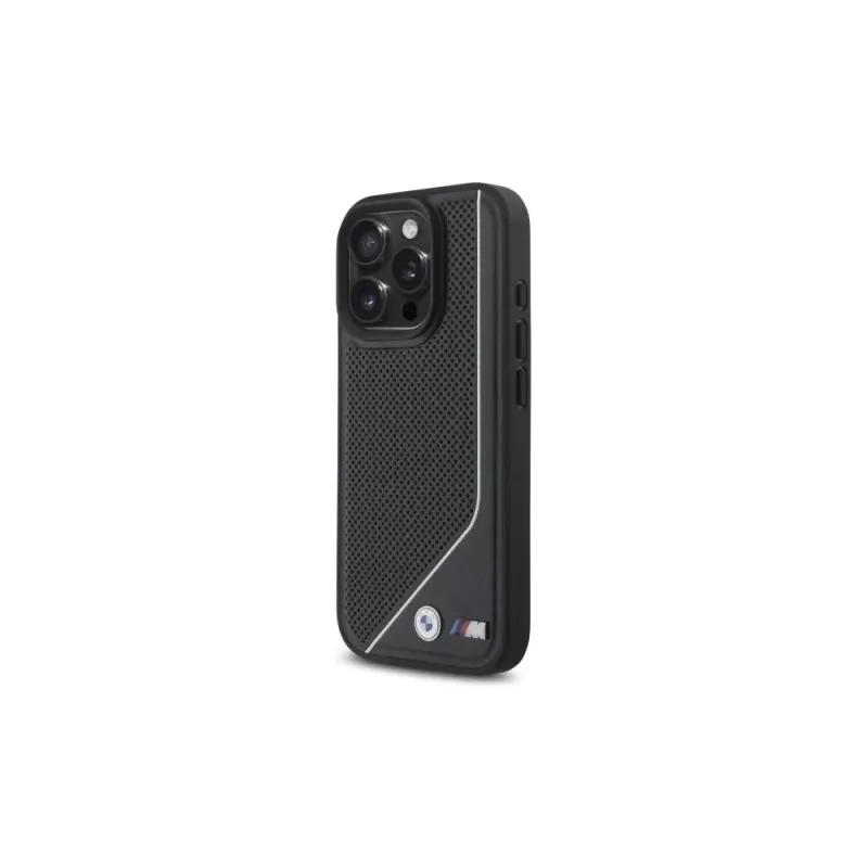BMW M Perforated Twisted Line MagSafe pevné puzdro pre iPhone 16 Pro (6,3 palca) - čierne
