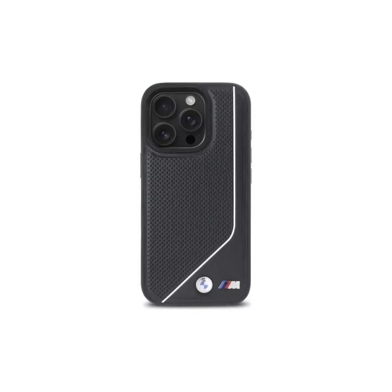 BMW M Perforated Twisted Line MagSafe pevné puzdro pre iPhone 16 Pro (6,3 palca) - čierne