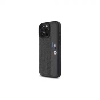 BMW M Perforated Tricolor Detail Line pevné puzdro pre Apple iPhone 16 Pro Max 6,9 palca - antracitové