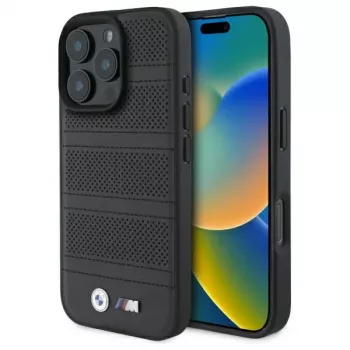 BMW M Perforated And Stitched Line MagSafe pevné puzdro pre iPhone 16 Pro Max 6.9 čierne