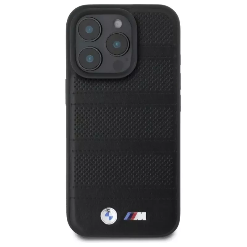 BMW M Perforated And Stitched Line MagSafe pevné puzdro pre iPhone 16 Pro Max 6.9 čierne