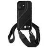 BMW M Edition Carbon Stripe & Strap pevné puzdro pre iPhone 16 6,1 palca - čierne