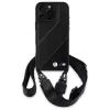 BMW M Edition Carbon Stripe & Strap pevné puzdro pre Apple iPhone 16 Pro Max 6,9 palca čierne