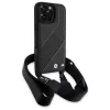 BMW M Edition Carbon Stripe & Strap pevné puzdro pre Apple iPhone 16 Pro Max 6,9 palca čierne