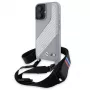 BMW BMHCP16S23PSCCG iPhone 16 6,1 palca sivé pevné puzdro M Edition Carbon Stripe & Strap