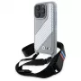 BMW M Edition Carbon Stripe & Strap pevné puzdro pre Apple iPhone 16 Pro 6,3 palca - sivé