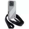 BMW M Edition Carbon Stripe & Strap pevné puzdro pre iPhone 16 Pro Max 6,9 palca sivé