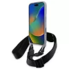 BMW M Edition Carbon Stripe & Strap pevné puzdro pre iPhone 16 Pro Max 6,9 palca sivé