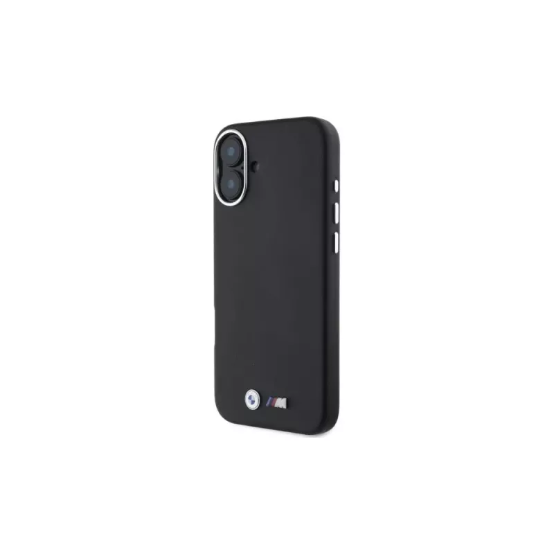 BMW M Collection Smooth Full Wrapped Metal MagSafe pevné puzdro pre Apple iPhone 16 - čierne