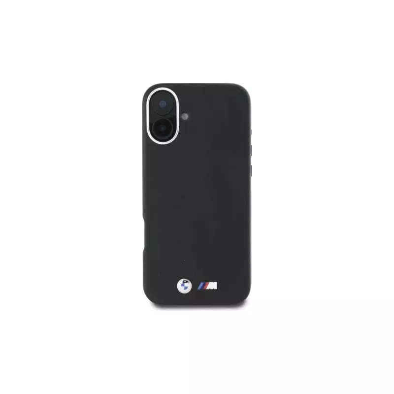 BMW M Collection Smooth Full Wrapped Metal MagSafe pevné puzdro pre Apple iPhone 16 - čierne