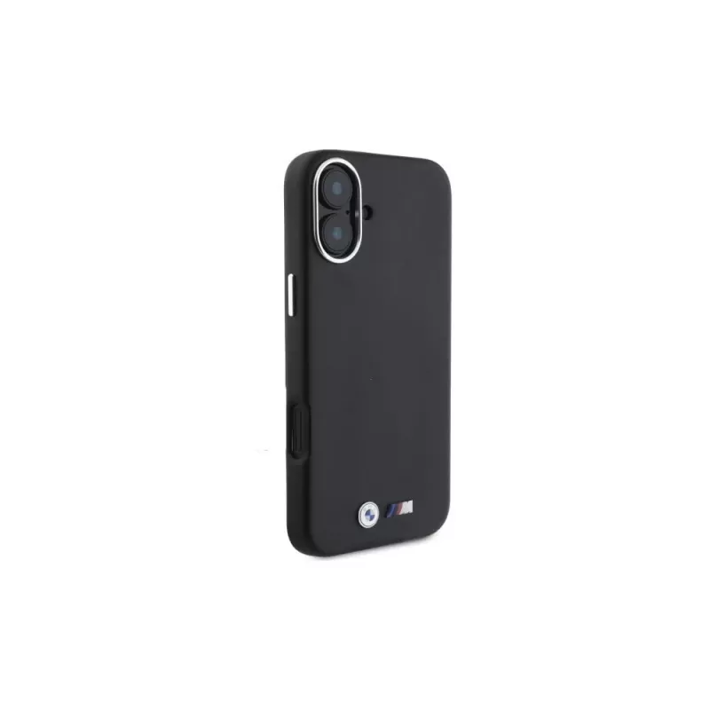 BMW M Collection Smooth Full Wrapped Metal MagSafe pevné puzdro pre Apple iPhone 16 - čierne