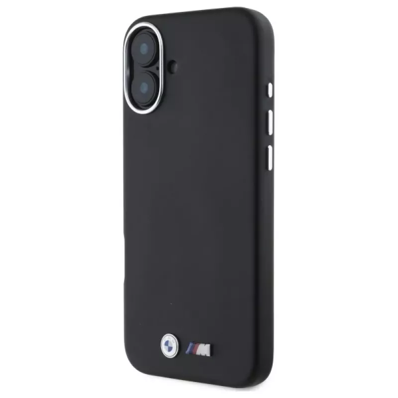 BMW M Collection Smooth Full Wrapped Metal MagSafe pevné puzdro pre iPhone 16 Plus 6,7 palca - čierne
