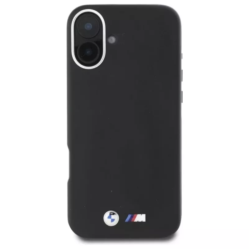 BMW M Collection Smooth Full Wrapped Metal MagSafe pevné puzdro pre iPhone 16 Plus 6,7 palca - čierne
