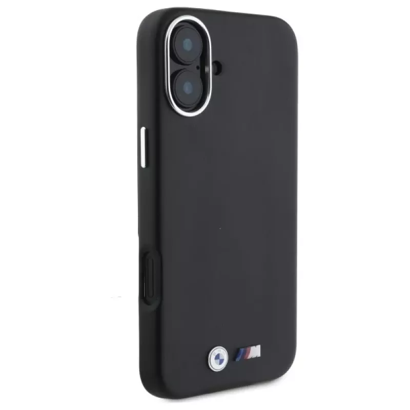 BMW M Collection Smooth Full Wrapped Metal MagSafe pevné puzdro pre iPhone 16 Plus 6,7 palca - čierne